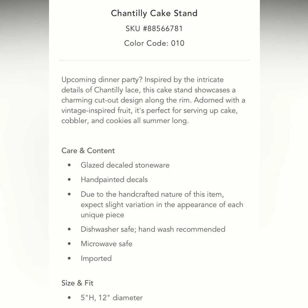Chantilly Cake Stand
